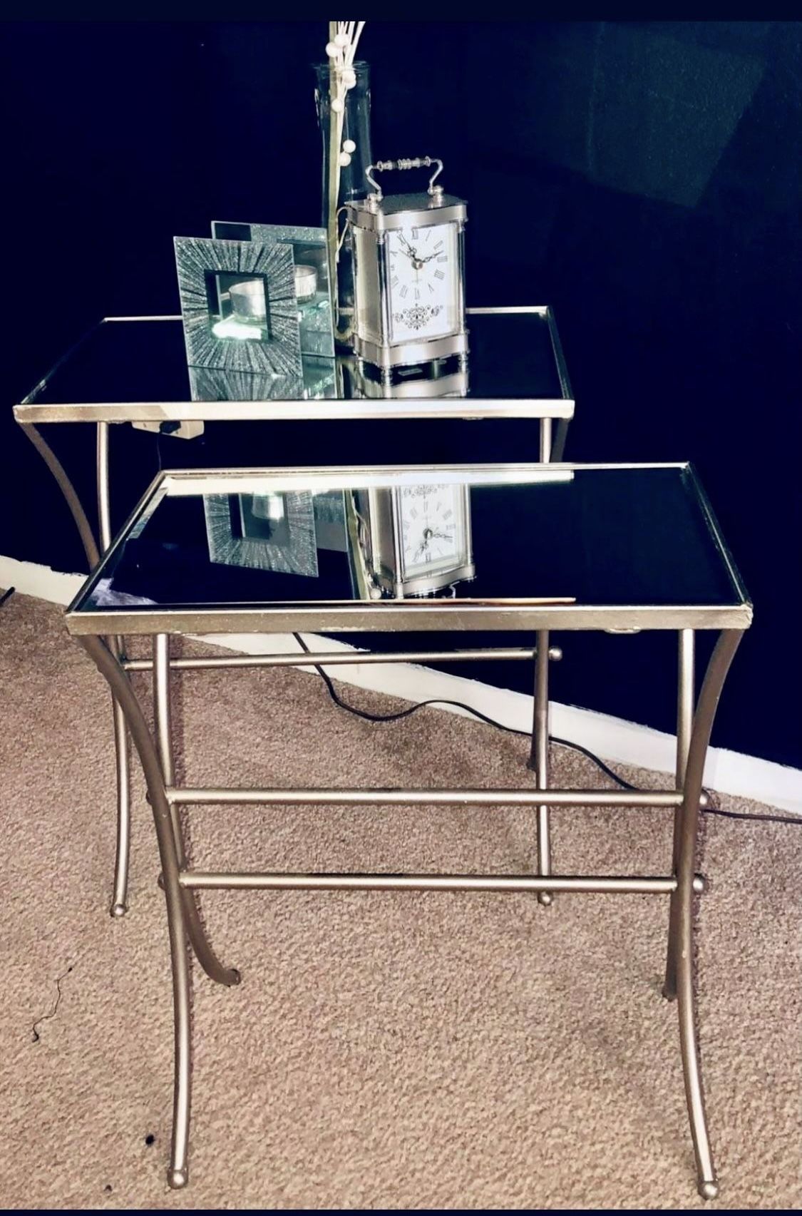 Chic Nestle Mirror Side Tables