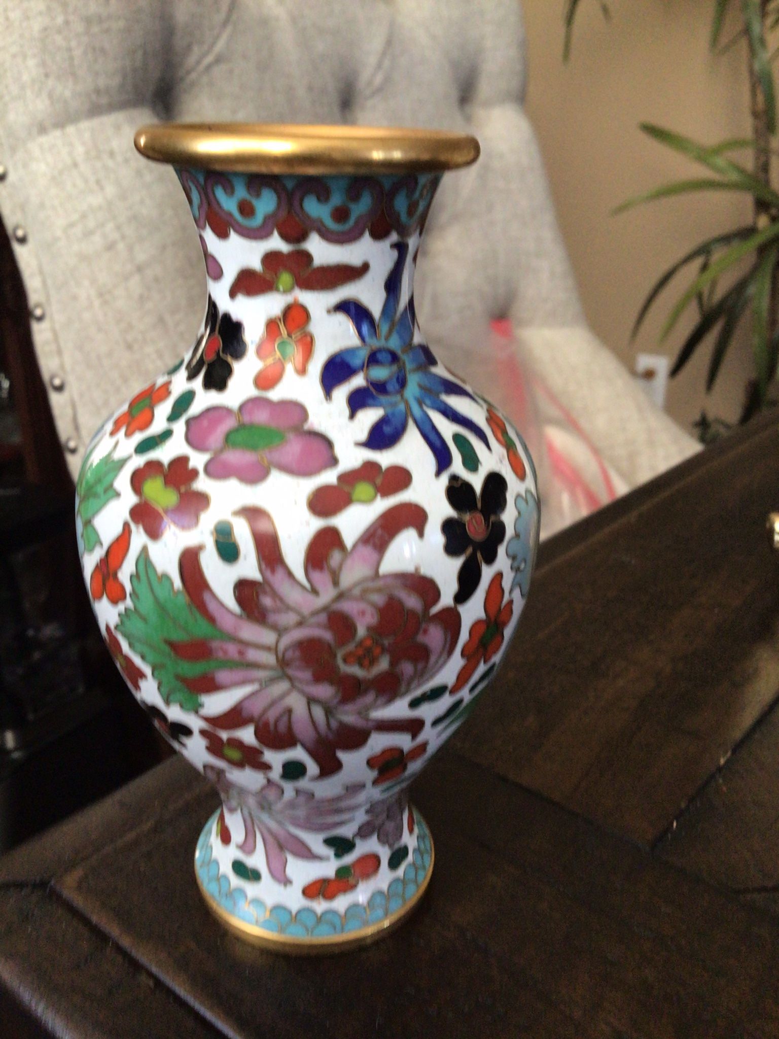 Petite Cloisonné Vase 6 Inches