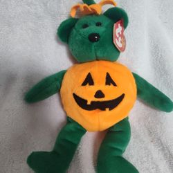 Ty, Beanie Baby, Tricky The Teddy Bear, Pumpkin 
