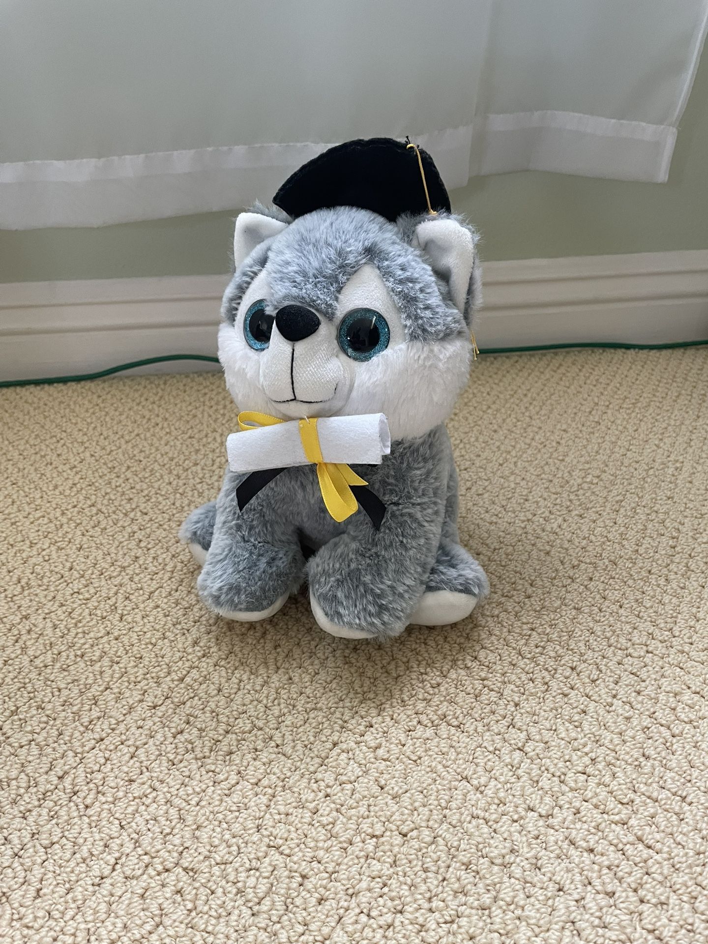 Graduation Wolf/Husky Plushie