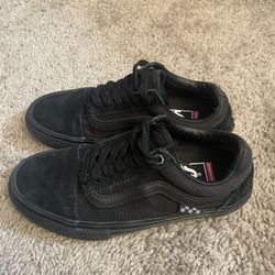 Size 4 Vans Off The Wall Sk8 Low Top Pop Cush Suede Black Sneakers 