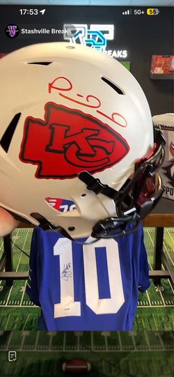 Patrick Mahomes autographed helmet
