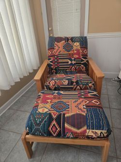 Futon Solid Wood with Ottoman