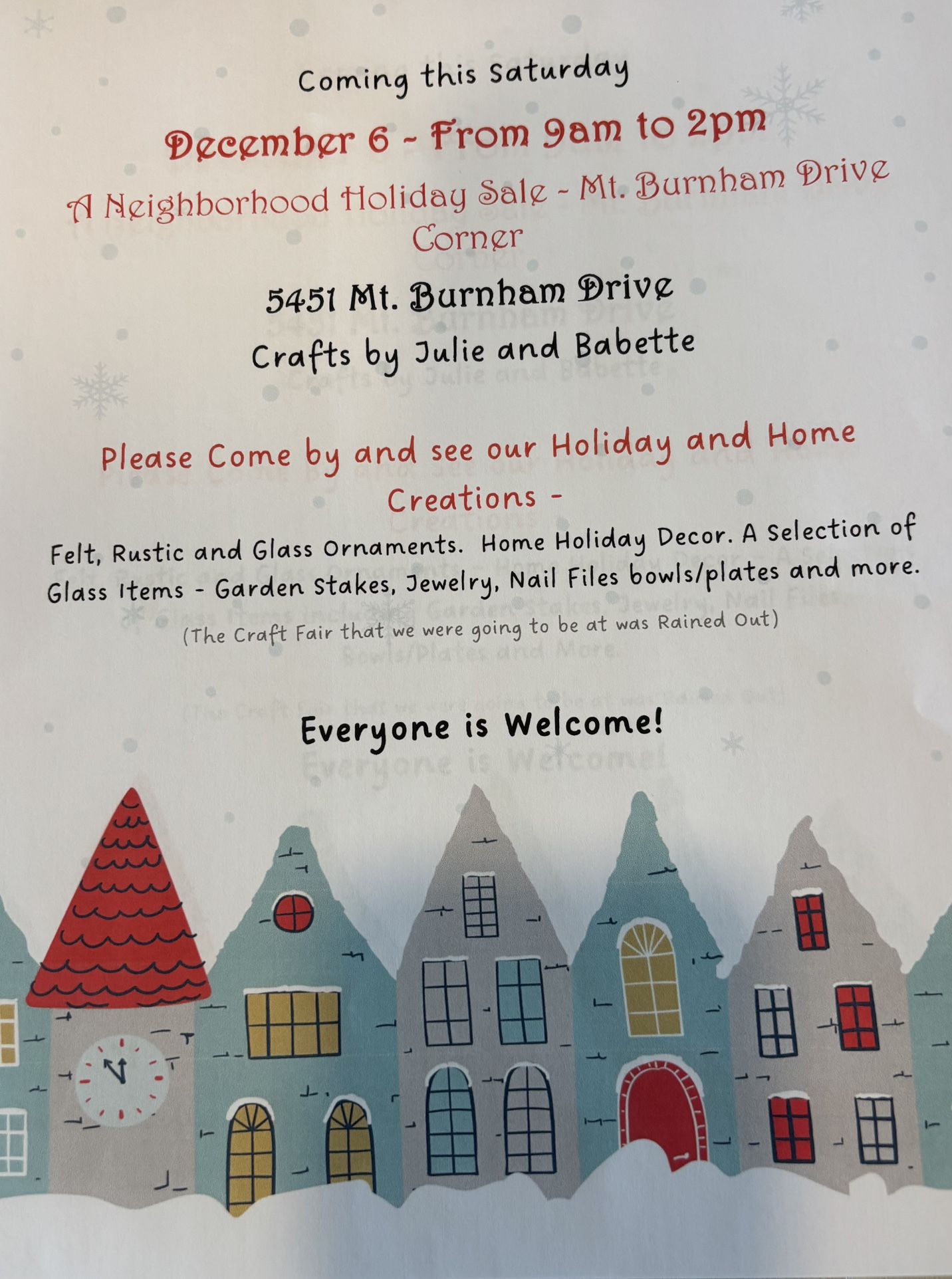 Neighborhood craft Fair