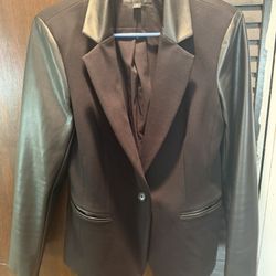 Faux Leather Women’s Blazer Size Medium 