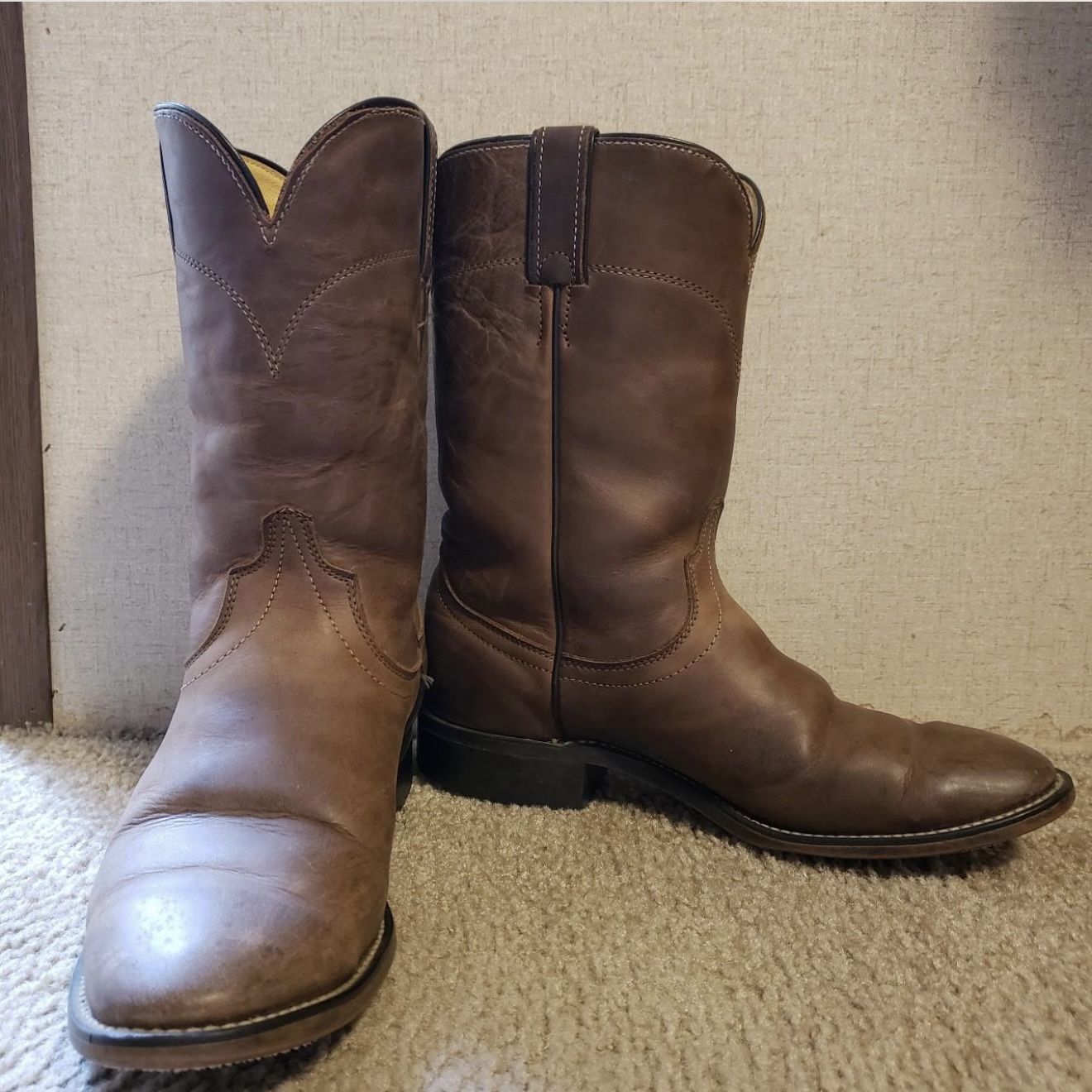 Laredo Brown Western Cowboy Boots Men Size 8