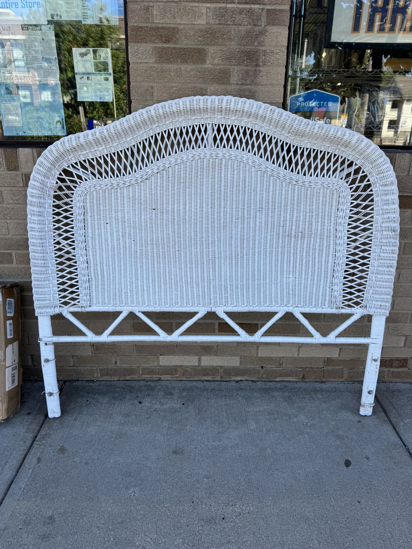 WICKER, White, TWIN, Headboard