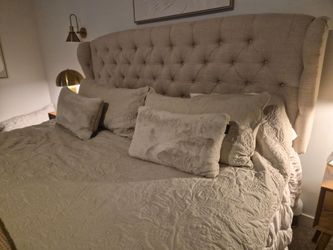 Upholstery bed with bed frame ,the whole set with bench