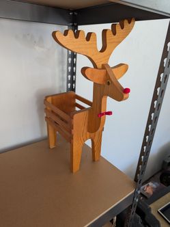 Wooden Rudolph Reindeer Christmas Decoration