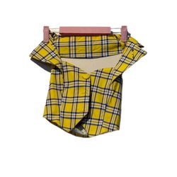 Dolls Kill Clueless Colab As If Plaid Halter Vest Sz S Yellow Crop Top NWOT