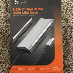 j5create USB-C Dual HDMI 4k60 Mini Dock