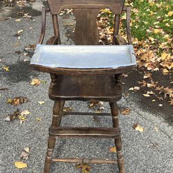 Antique High Chair By Stork Line From Chicago, Il.