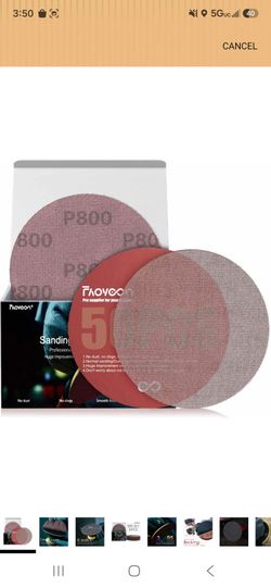 6 Inch Sanding Mesh | 50 Pack 800 Grit | Micro Mesh Hook and Loop Sanding Discs | Dust Free Net Sandpaper | Wet and Dry Sanding Screen | Anti-Clog and