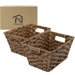 Brand New set of 2 Basket with Handle, Woven Baskets for Organizing and Trays, Holders, Organizers