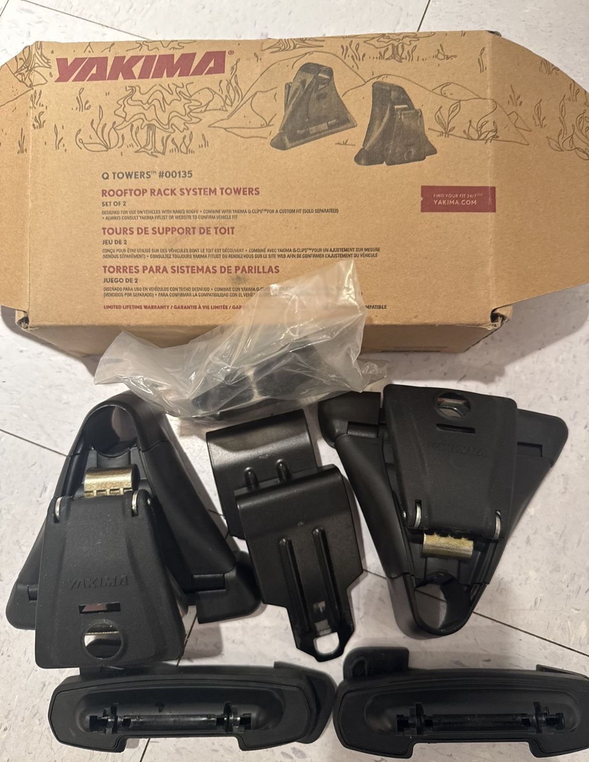 Set Of 2 Yakima Q Towers #135 -Rooftop Rack System Towers -over 1/2 Off Retail