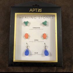 Apt 9 Healing Stones Earrings Trio 