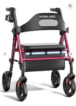 Walker with Memory Foam Seat for Seniors, 350 lb. Capacity Heavy-Duty