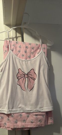 Pink bow pajama set