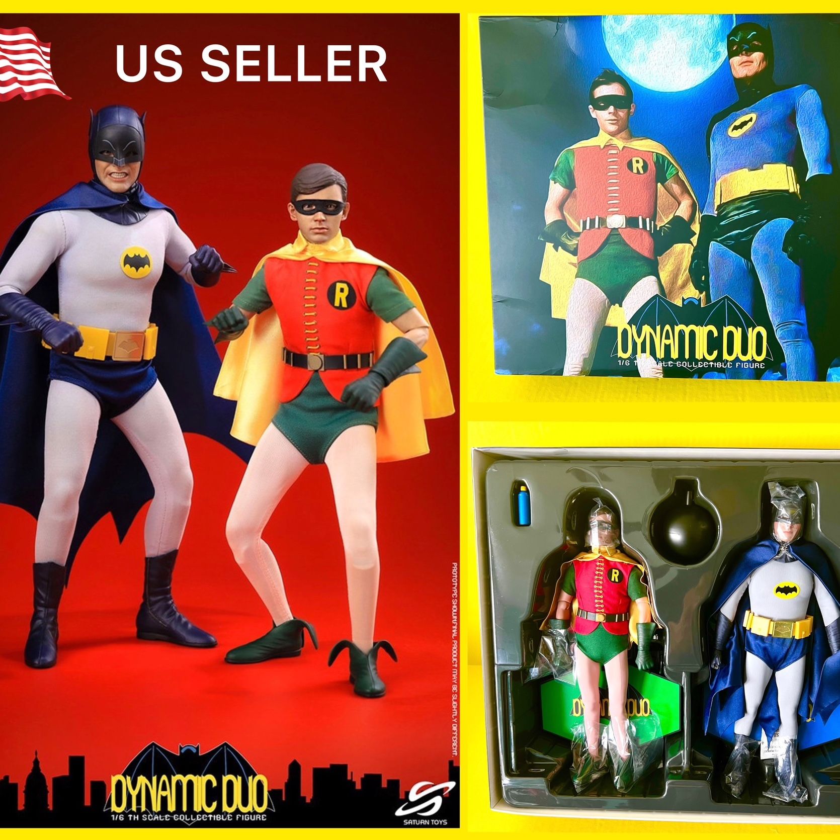IN STOCK New 1/6 Batman & Robin Dynamic Duo 1966 Saturn Toys IN STOCK New 1/6 Batman & Robin Dynamic Duo 1966 Saturn Toys