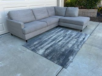 Living Spaces Light Gray 2pc Sectional Sofa