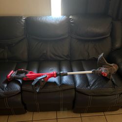 Electric weed eater with battery and charger