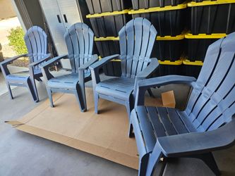 Plastic Adirondack style chairs