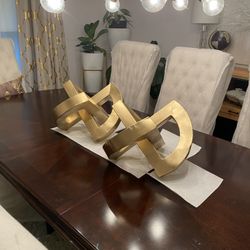 Solid Dark Wood Dining Set