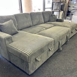 Sleeper Sofa With Double Storage Chaise