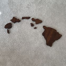 Wooden Hawaiian Island Chain