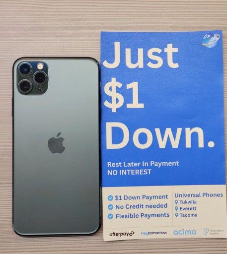 Apple Iphone 12 Pro Max 128gb Unlocked FREE Smartwach/ Headphones. Pay $1 Today Rest in payments. NO CREDIT NEEDED FINANCING