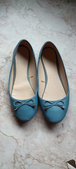 PRIMARK Ballet Flats Loafers Shoes Blue Size 8 Bow