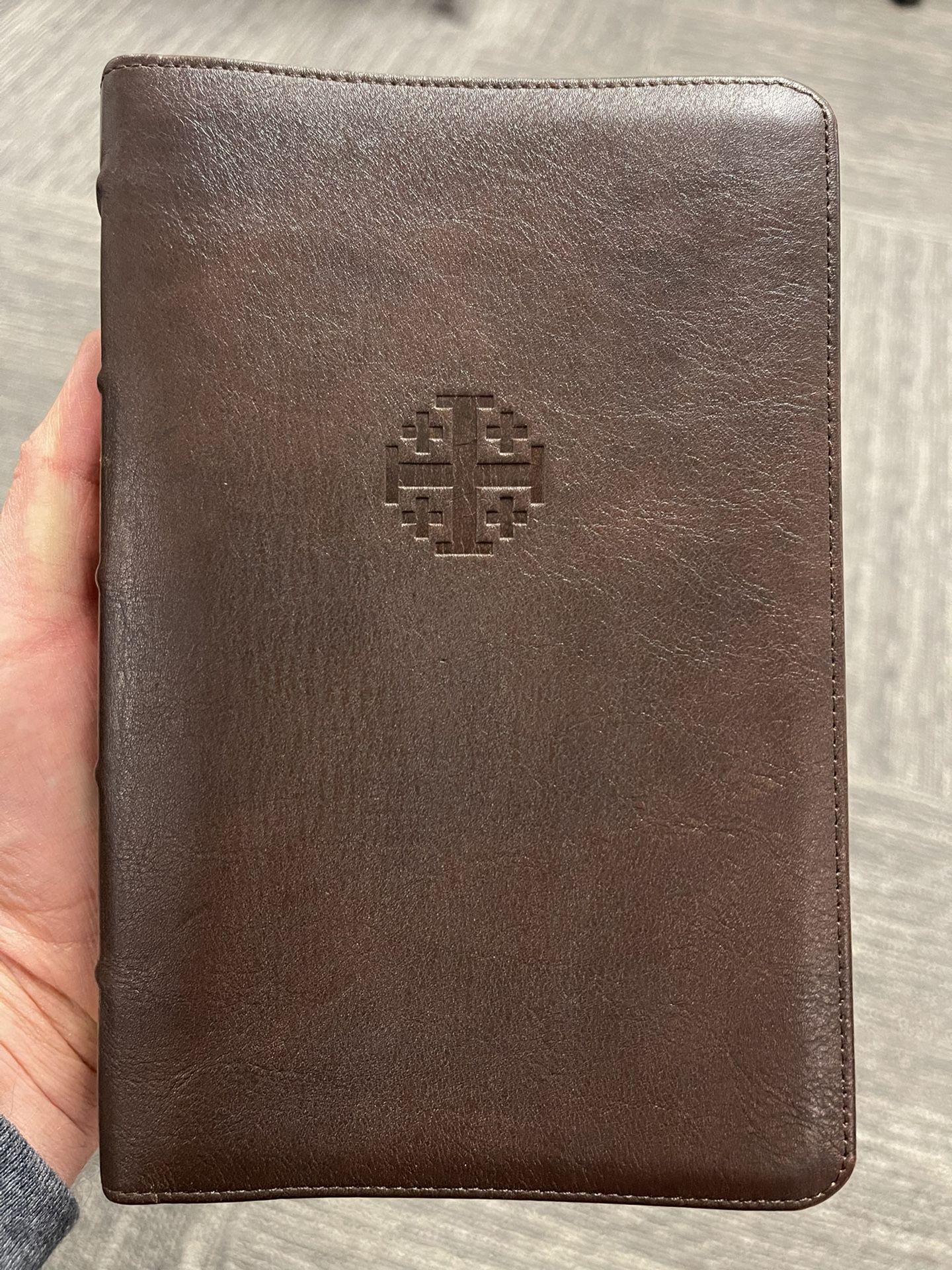 Schuyler Personal Size Quentel ESV - Marbled Mahogany Calfskin Bible