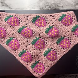 Earthbound Crocheted Strawberry Triangle Head Wrap