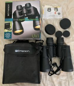 Emerson UV Optics 7 x 50 Magnification Binoculars w carrying case.