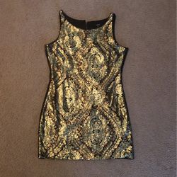 Gold & Black Mini Dress Size 11/12 