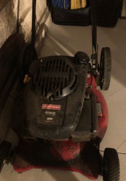 Craftsman mower runs well just needs a new front wheel mount