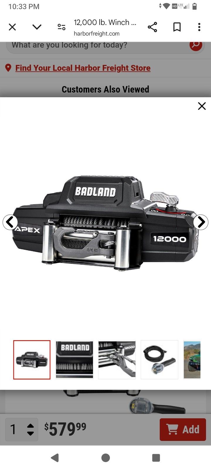 Brand New Badlands Winch
