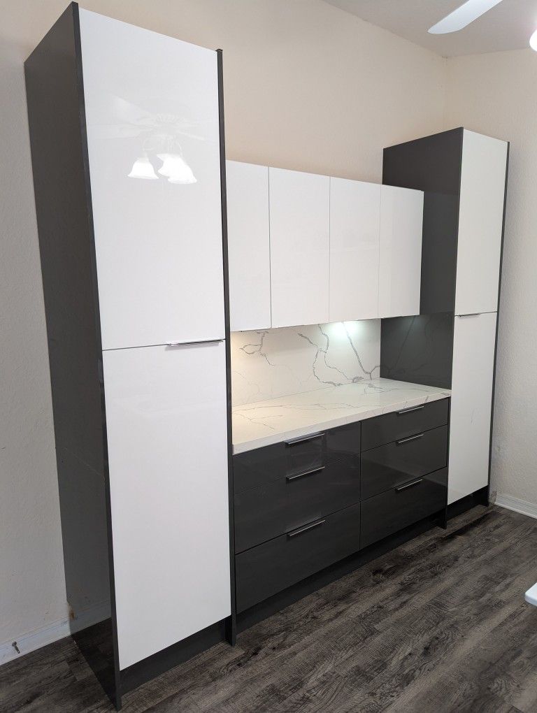 Custom Office Cabinet Storage With Quartz