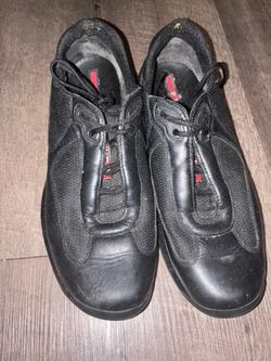 Prada Sport Black Leather Sneakers