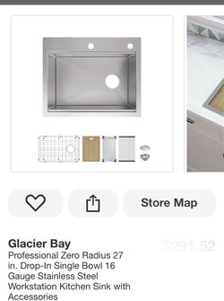 Glacier Bay Profession Zero Radius 27 Kitchen Sink