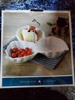 Serving Dish 3 Sections party plate home