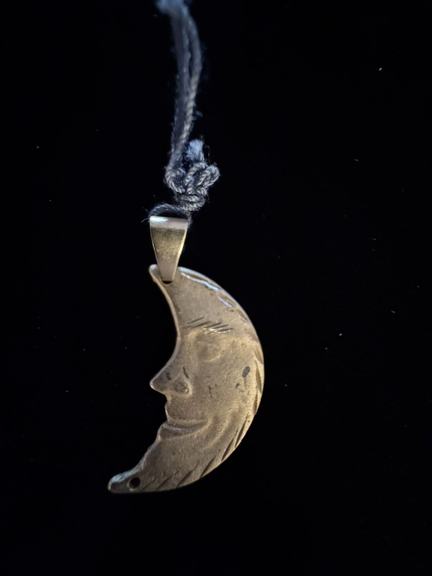 Charm18 K Gold Over Sterling Silver Moon Face Charm / Pendant.