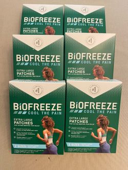 Biofreeze extra large patches. Six boxes.