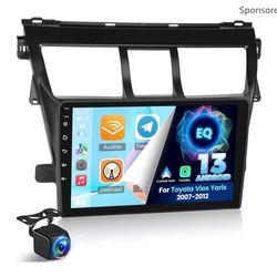 [2+32G] Android 13 Car Stereo for Toyota Vios Yaris 2007 2008 2009 2010 2011 2012 - Wireless Apple Carplay &Android Auto - 9 inch Touchscreen DSP Audi