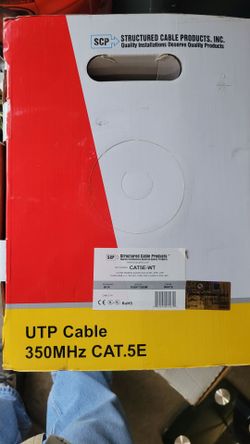 Structured Cable Products SCP CAT5E 350MHz Networking LAN Cable white 1000ft box