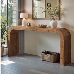 70 inch natural solid wood console table