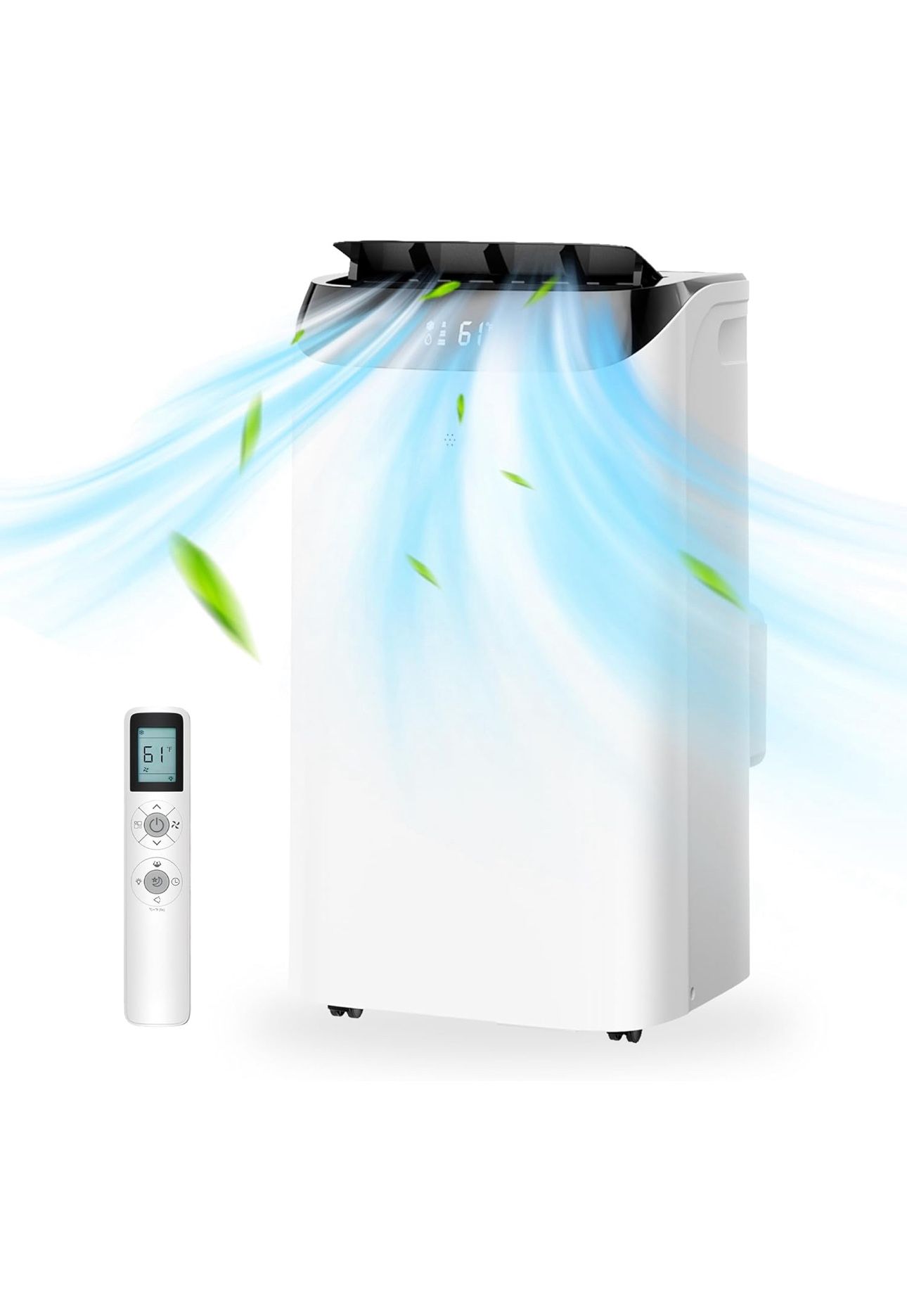 14000 Btu Portable Air Conditioner, 3-IN-1 Free Standing Cooling Portable AC Unit with Fan & Dehumidifier Function, Remote Control & 24H Timer, Quiet