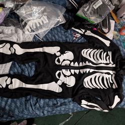Skeleton Onesie with Hoodie Size XL