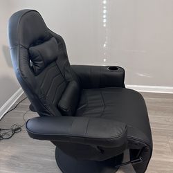 Black Reclining Massage Gaming Chair