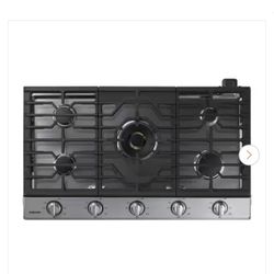Samsung  36 in. 5-Burner Recessed Gas Cooktop in Stainless with Dual Brass Power Burner and Wi-Fi